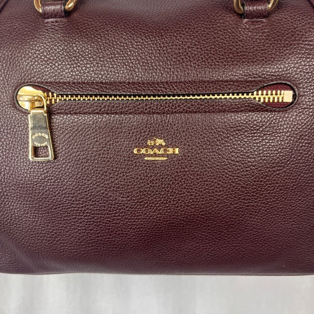 COACH 2017 Burgundy Kelsey Leather Crossbody To Satchel Convertible Bag 55532 - Picture 13 of 16